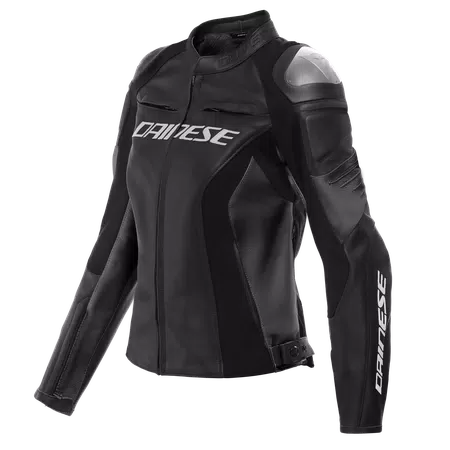 RACING 4 - WOMEN'S MOTORCYCLE LEATHER JACKET - BLACK/BLACK - 1