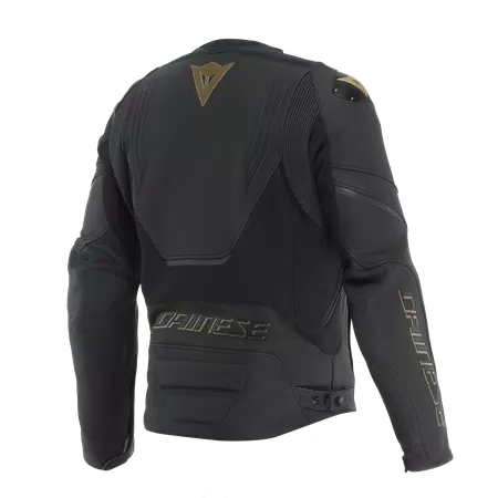 RACING 5 - HERREN MOTORRADJACKE AUS LEDER - BLACK/GOLD - 2