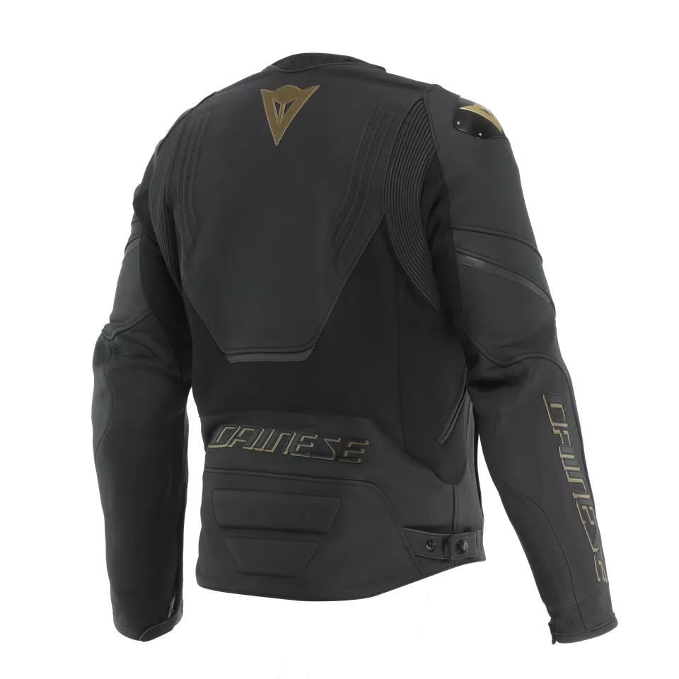 RACING 5 - MEN LEATHER MOTORCYCLE JACKET - BLACK/GOLD - 10