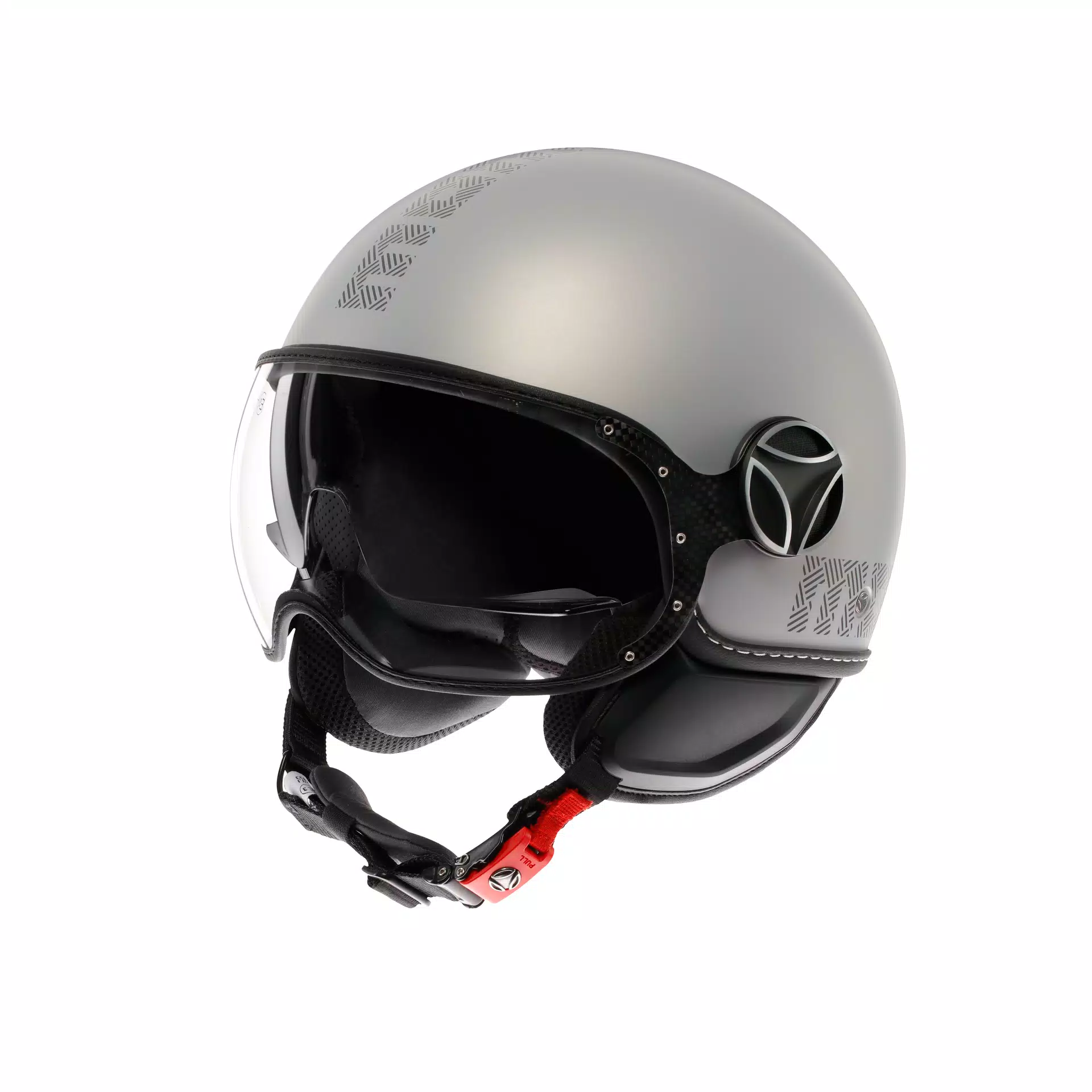 MOMODESIGN FGTR EVO MATT GREY / CERULEAN GREY - JET HELMET WITH DUAL VISOR E2206