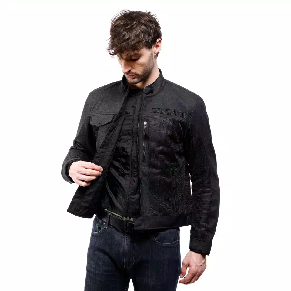 ALFAMA AIR TEX - MEN'S SUMMER MESH MOTORCYCLE JACKET - DARK GREY/BLACK - 9