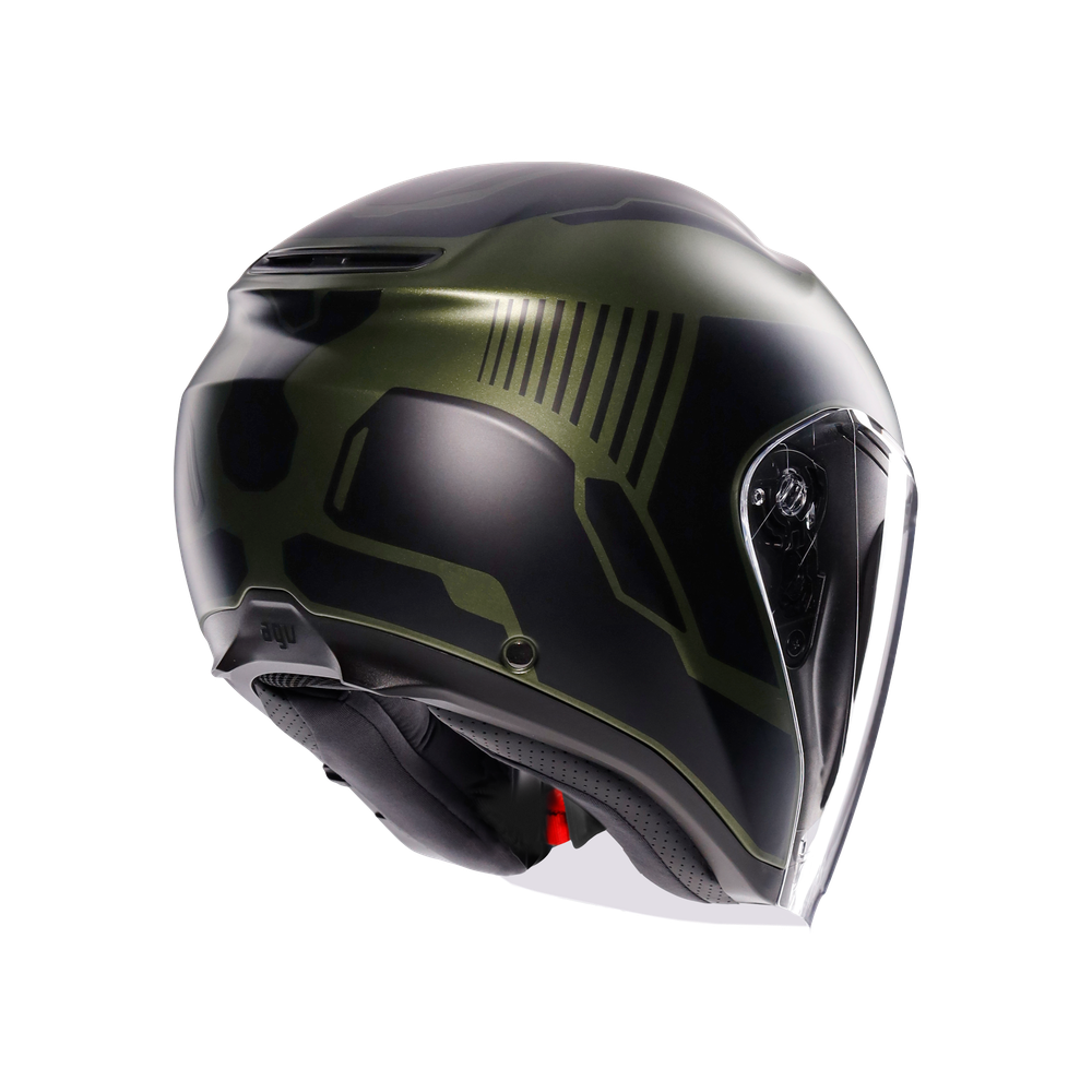 irides-sakai-matt-green-black-motorbike-open-face-helmet-e2206 image number 5