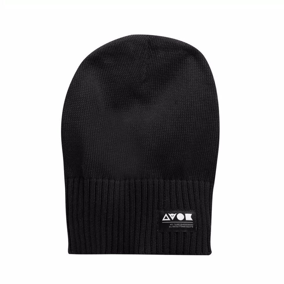 KNITTED BEANIE  - BLACK - 1