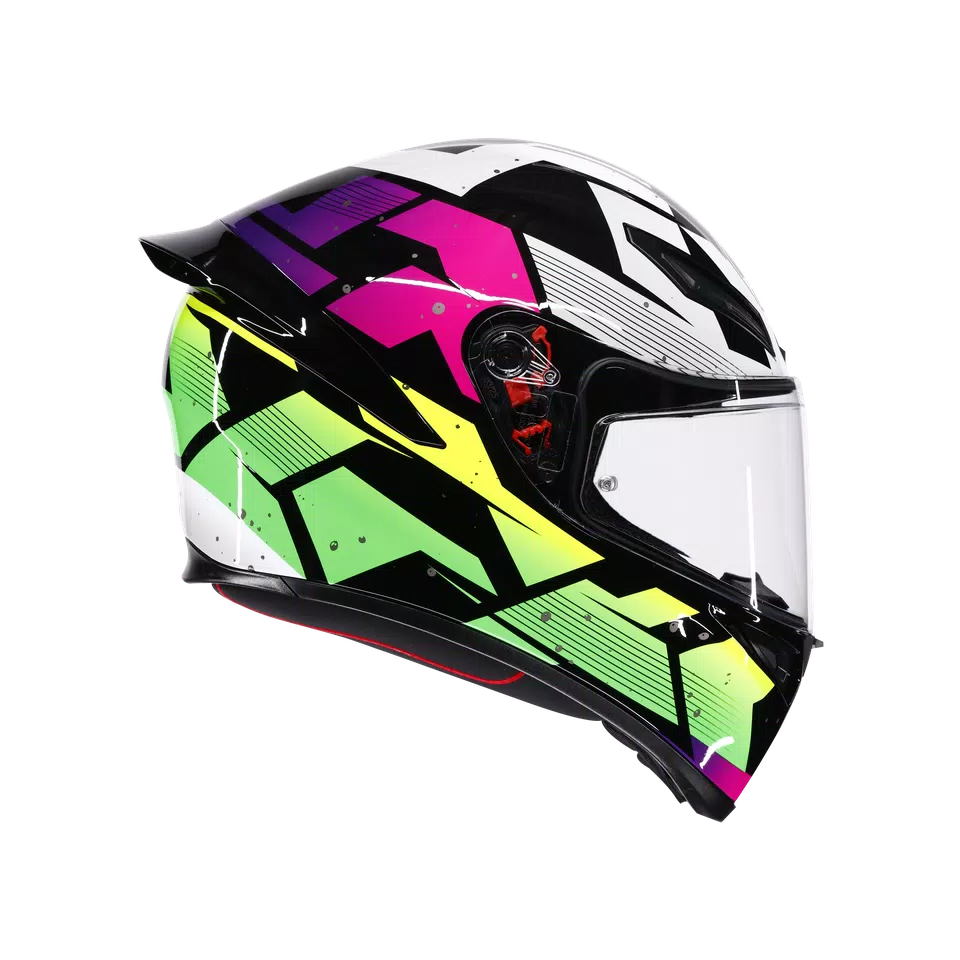 K1 S PUNKPULSE BLACK/PURPLE/LIME - MOTORBIKE FULL FACE HELMET DOT (E2206) -  - 3