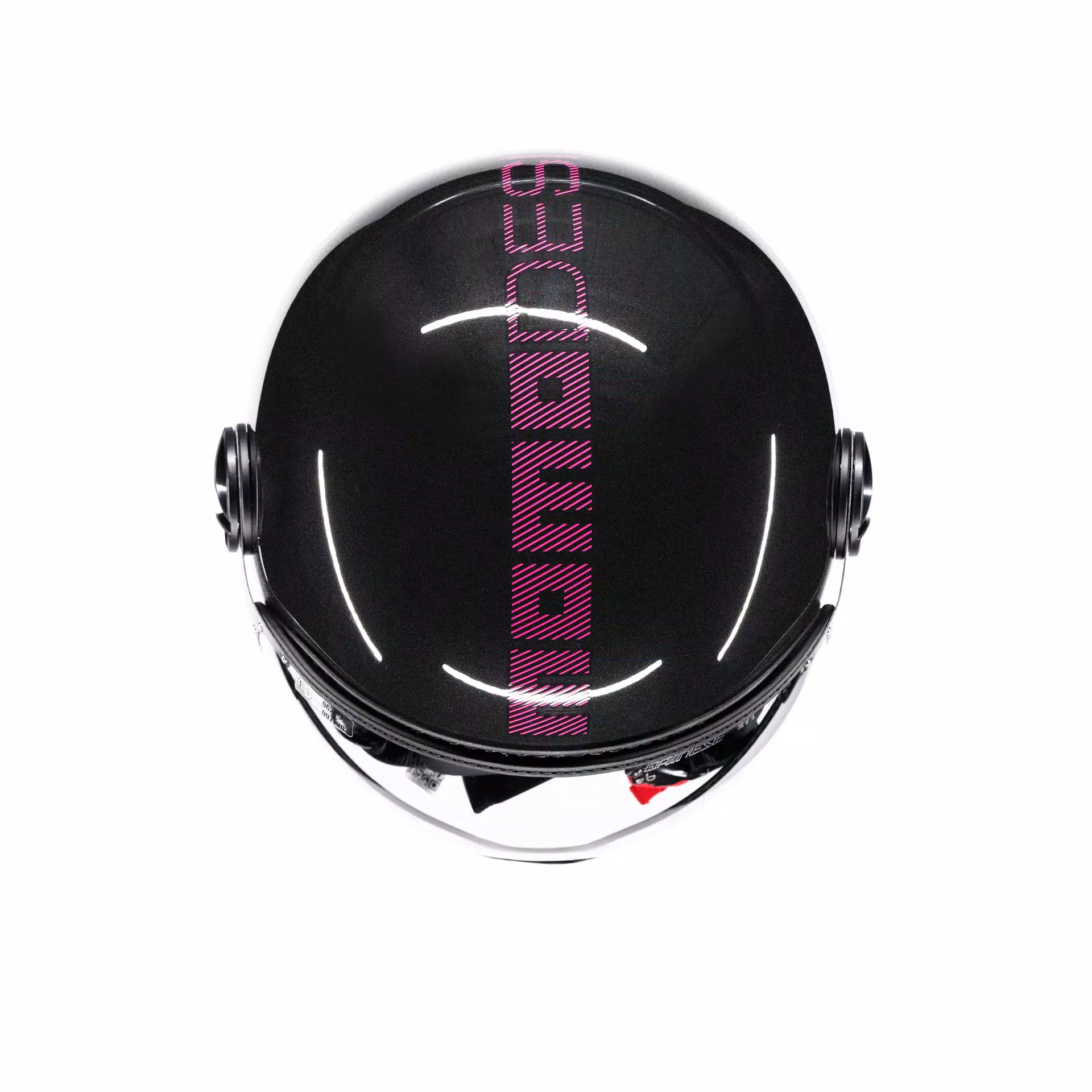 MOMODESIGN FGTR CLASSIC STRIPES GLITTER/FUCSIA  - JET HELMET WITH VISOR E2206