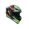 K1 S DUNDEE MATT LIME/RED - MOTORBIKE FULL FACE HELMET E2206