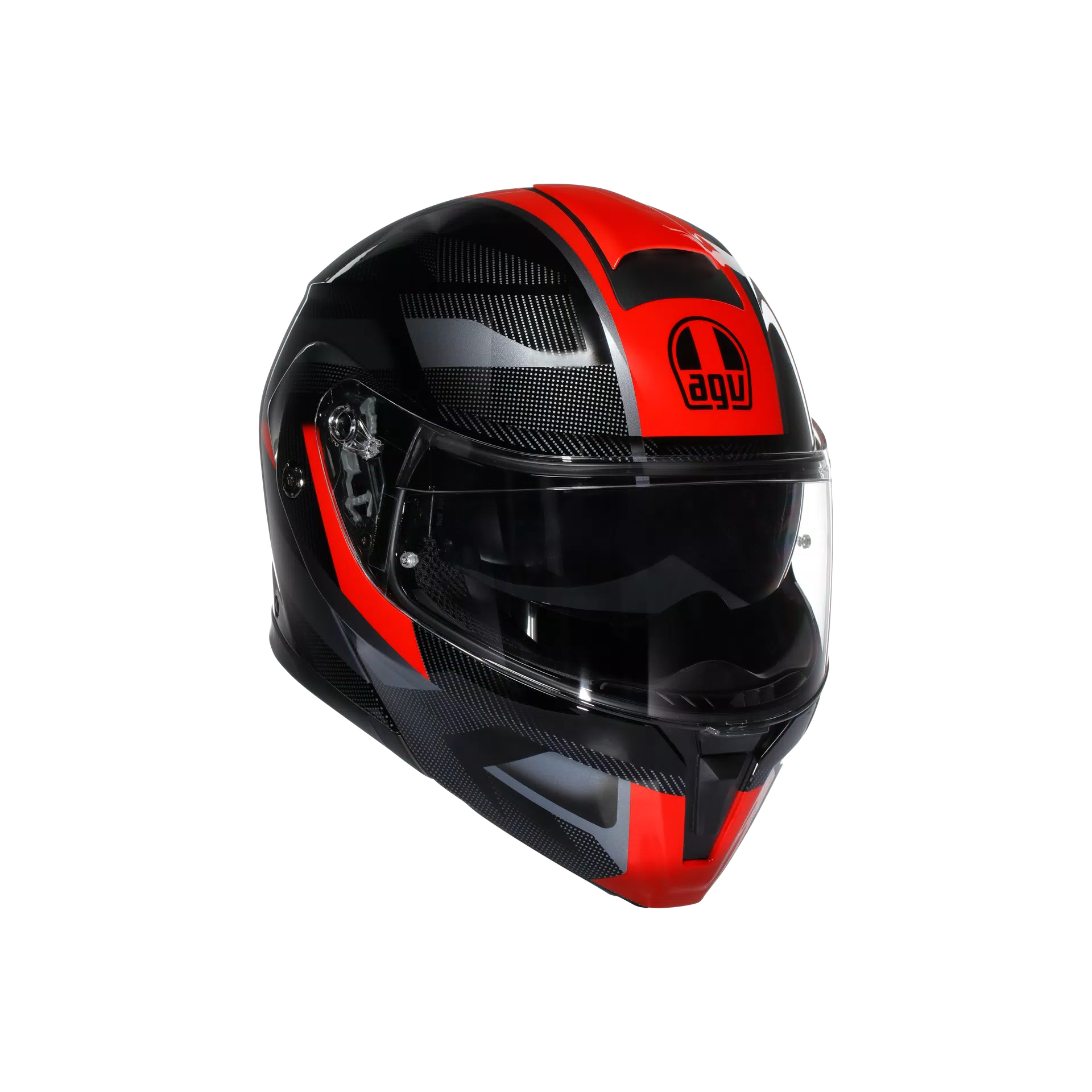STREETMODULAR LEDRO BLACK/RED - MOTORBIKE FLIP UP HELMET DOT(E2206)