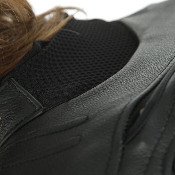 MISANO 2 LADY D-AIR PERF. 1PC SUIT BLACK/BLACK/WHITE- Women Leather Suits