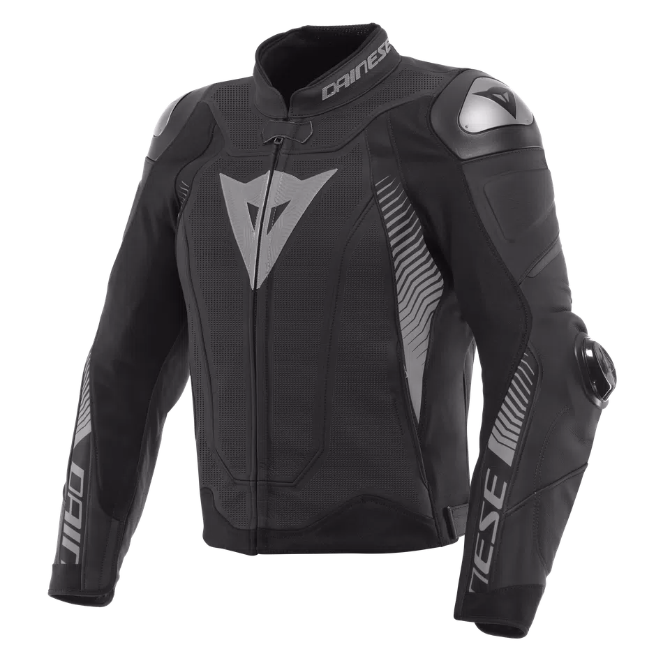 SUPER SPEED 4 - PERFORIERTE LEDER-MOTORRADJACKE HERREN - BLACK-MATT/CHARCOAL-GRAY - 1
