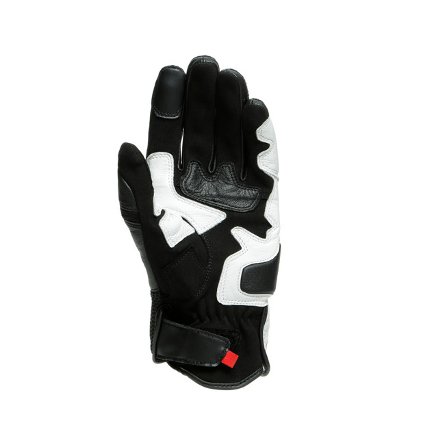 mig-3-unisex-leather-gloves-black-white-lava-red image number 2
