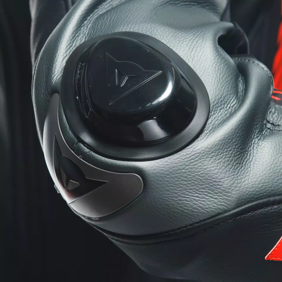 LAGUNA SECA 5 - MEN'S 2-PIECE MOTORCYCLE LEATHER SUIT - BLACK/ANTHRACITE/RED-FLUO - 8