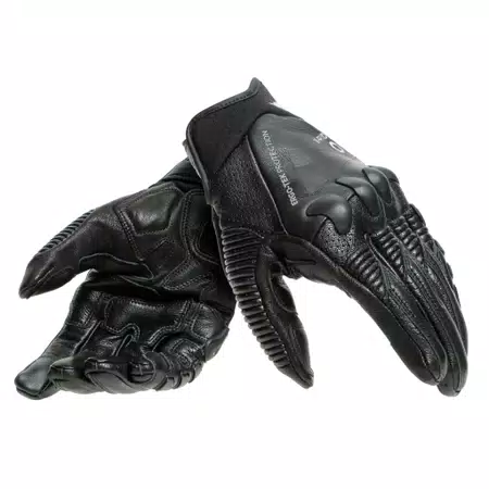 X-RIDE - MEN'S MOTORCYCLE LEATHER GLOVES - BLACK/BLACK - 5
