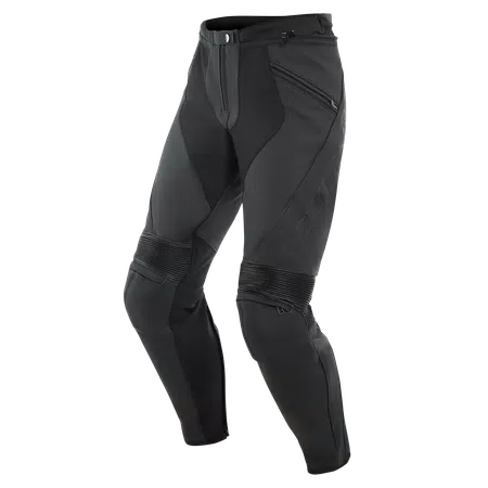 PONY 3 - MEN'S MOTORCYCLE LEATHER PANTS - BLACK-MATT - 1