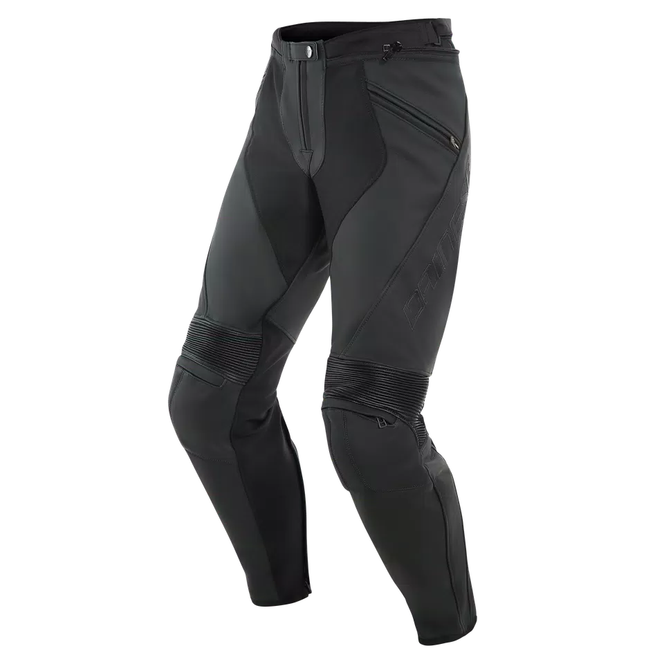 PONY 3 - MEN'S MOTORCYCLE LEATHER PANTS - BLACK-MATT - 1