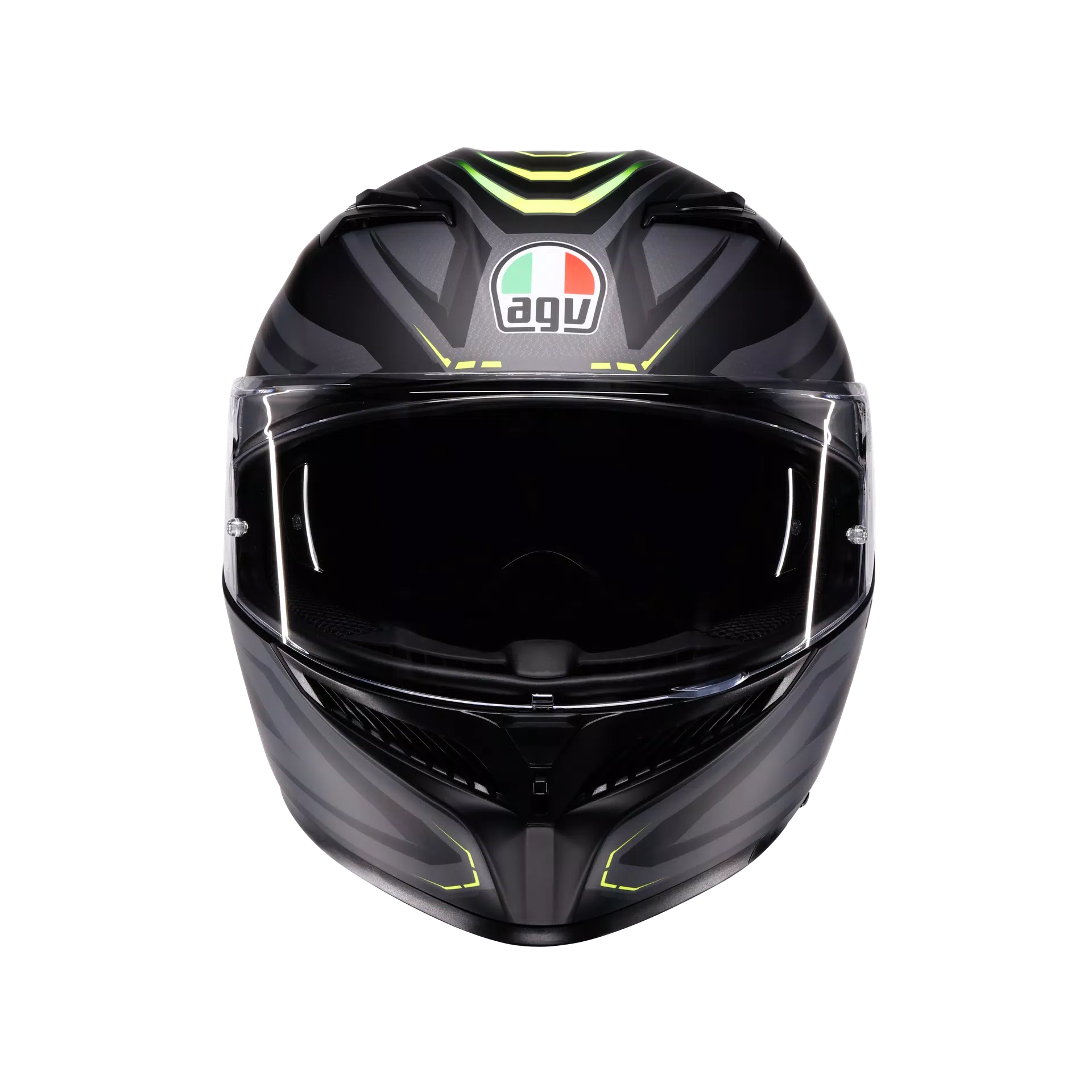 K3 SYTH MATT BLACK/YELLOW FLUO - MOTORBIKE FULL FACE HELMET E2206