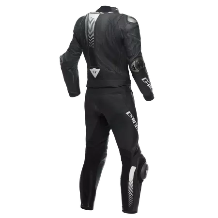 LAGUNA SECA 5 - MEN'S 2-PIECE MOTORCYCLE LEATHER SUIT (SHORT/TALL) - BLACK/BLACK/WHITE - 2