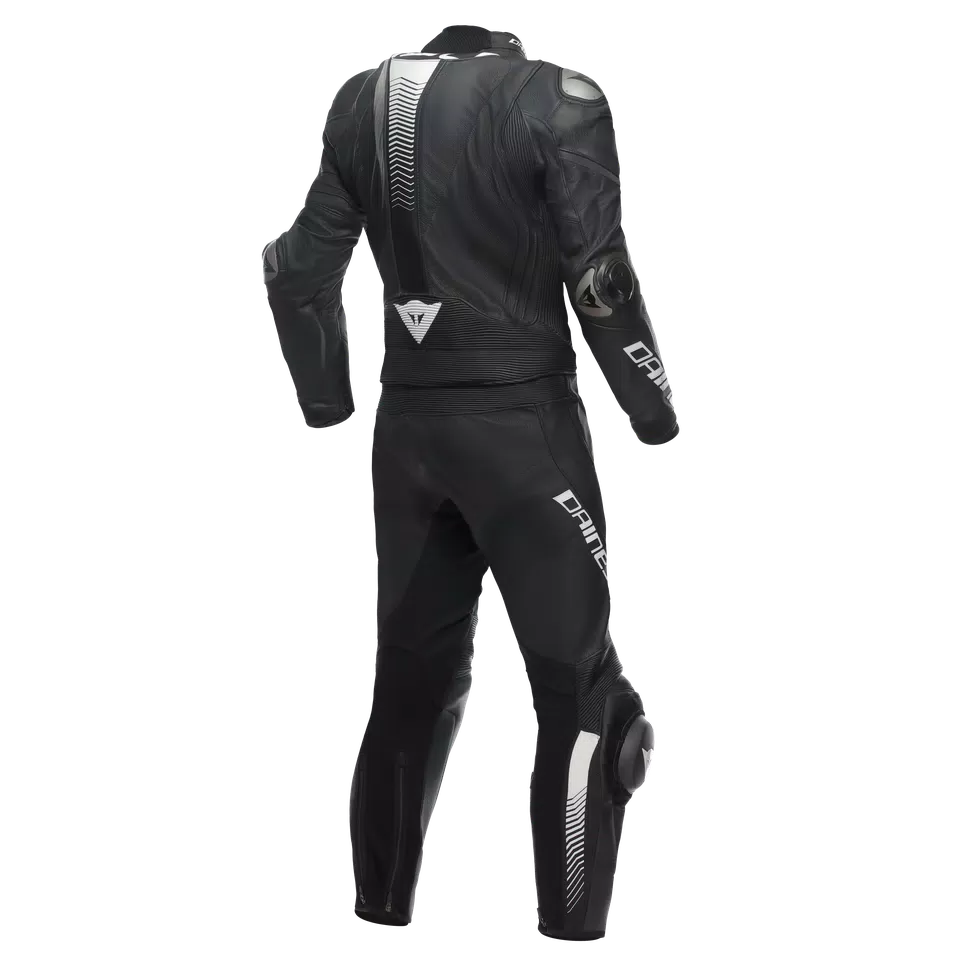 LAGUNA SECA 5 - MEN'S 2-PIECE MOTORCYCLE LEATHER SUIT (SHORT/TALL) - BLACK/BLACK/WHITE - 2