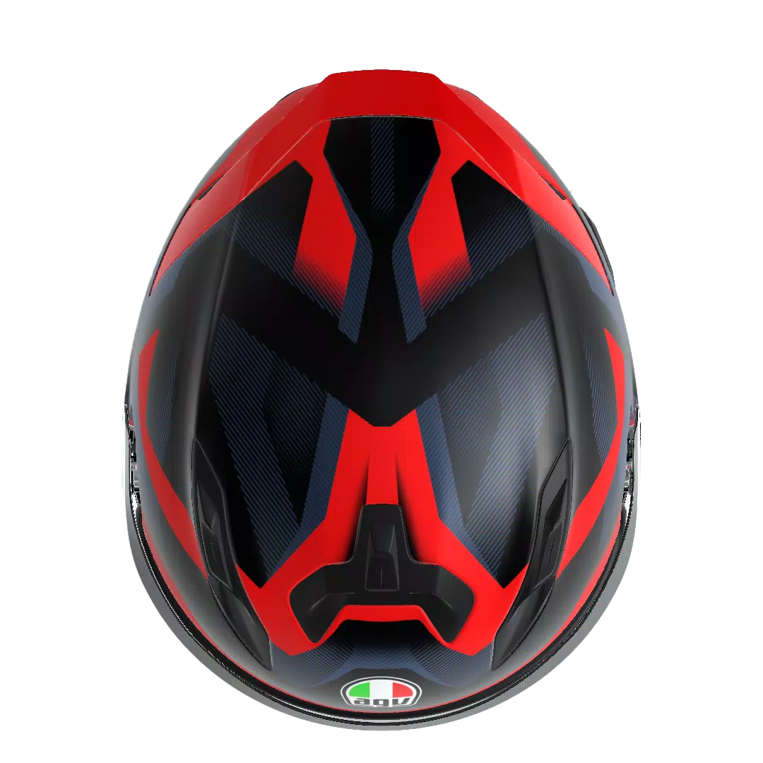 K7 MPLK GLIMPSE MATT BLACK/RED - MOTORBIKE FULL FACE HELMET DOT (E2206)