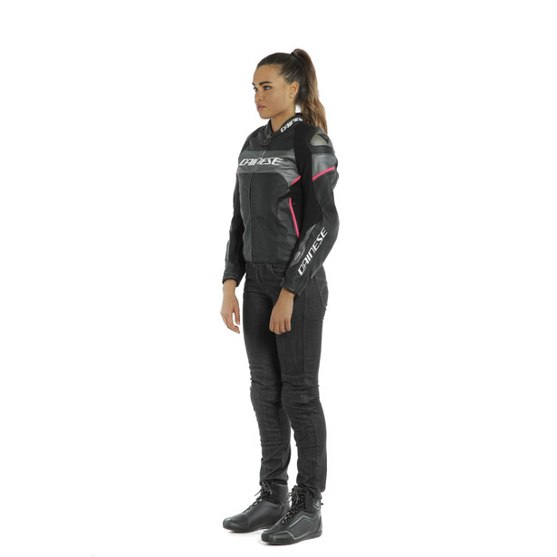 RACING 3 D-AIR® LADY LEATHER JACKET BLACK/ANTHRACITE/FUCHSIA- Women Jackets