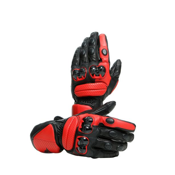 impeto-guanti-moto-in-pelle-uomo-black-lava-red image number 3