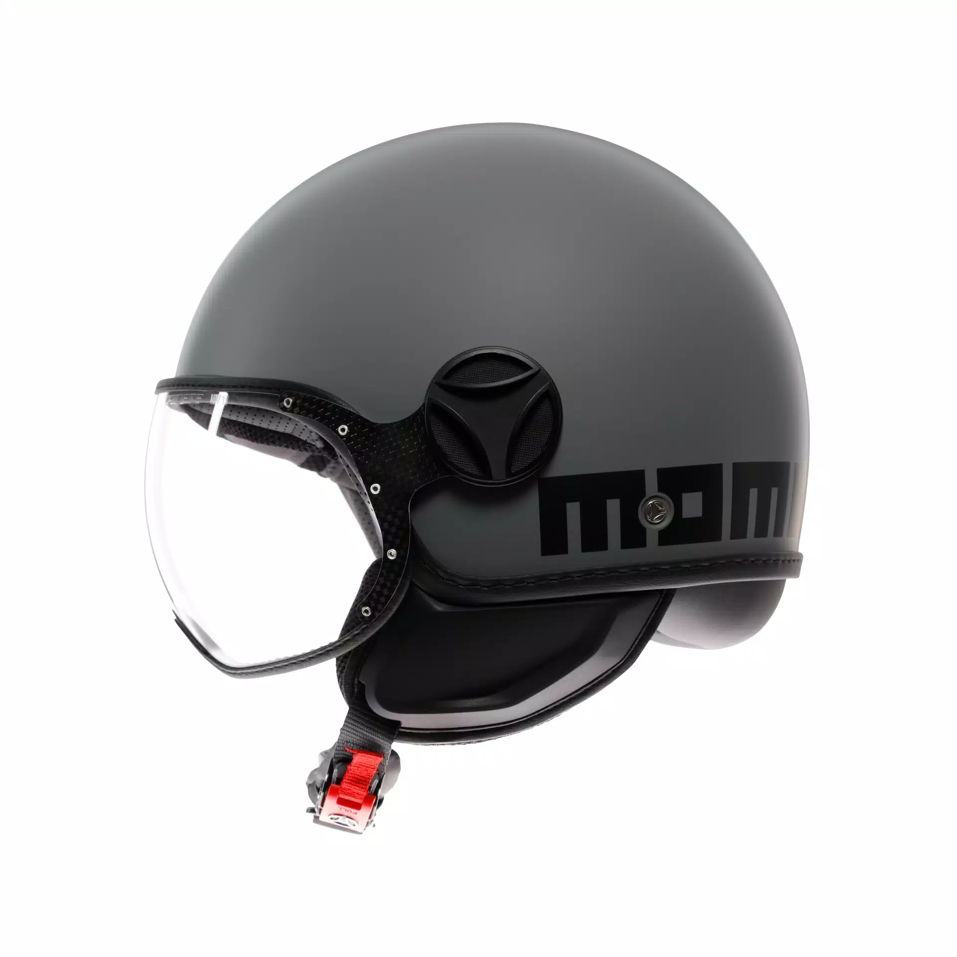 MOMODESIGN FGTR CLASSIC MATT GREY / BLACK - JET HELMET WITH VISOR E2206