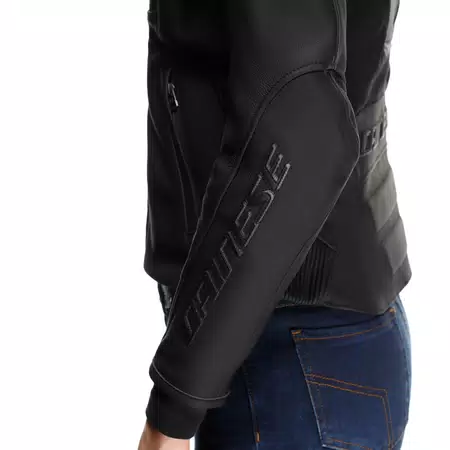 RACING 5 - DAMEN-MOTORSCHUTZJACKE AUS LEDER - BLACK/BLACK - 6