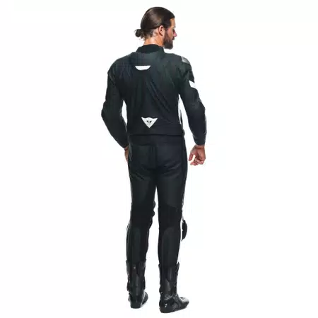 AVRO 4 - HEREN 2-DELIG MOTORFIETS LEREN PAK (KORT/LANG) - BLACK-MATT/BLACK-MATT/WHITE - 5