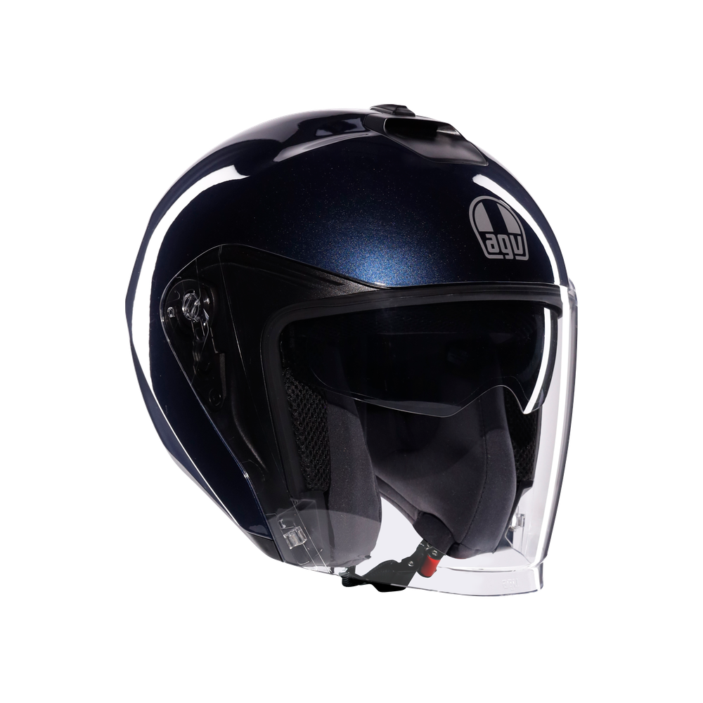 irides-mono-profondo-blue-motorbike-open-face-helmet-e2206 image number 0