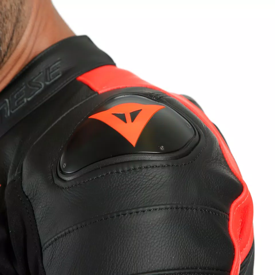 ASSEN 2 1 PC. PERF. LEATHER SUIT - BLACK/BLACK/FLUO-RED - 5