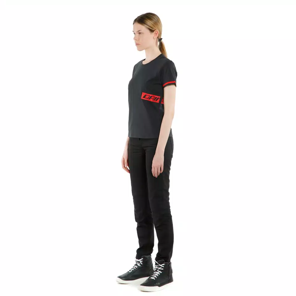 PADDOCK LADY T-SHIRT - BLACK/LAVA-RED - 4
