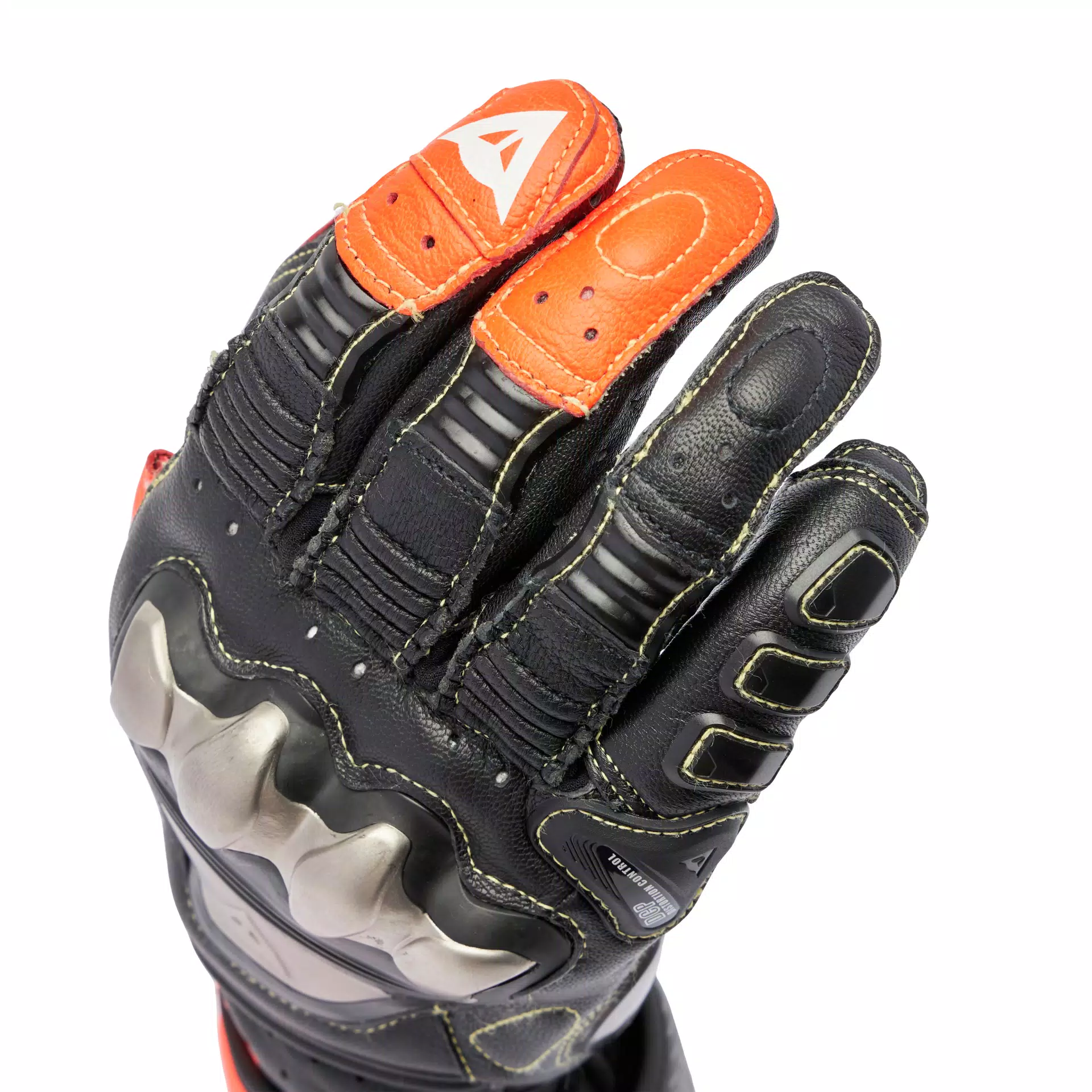 FULL METAL 7 - MEN'S MOTORCYCLE RACING LEATHER GLOVES | BLACK/RED