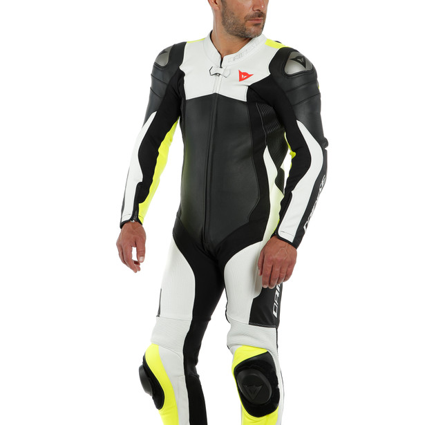 assen-2-1-pc-perf-leather-suit-black-white-fluo-yellow image number 2
