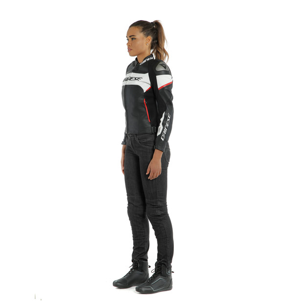 racing-3-d-air-lady-leather-jacket-black-white-lava-red image number 4