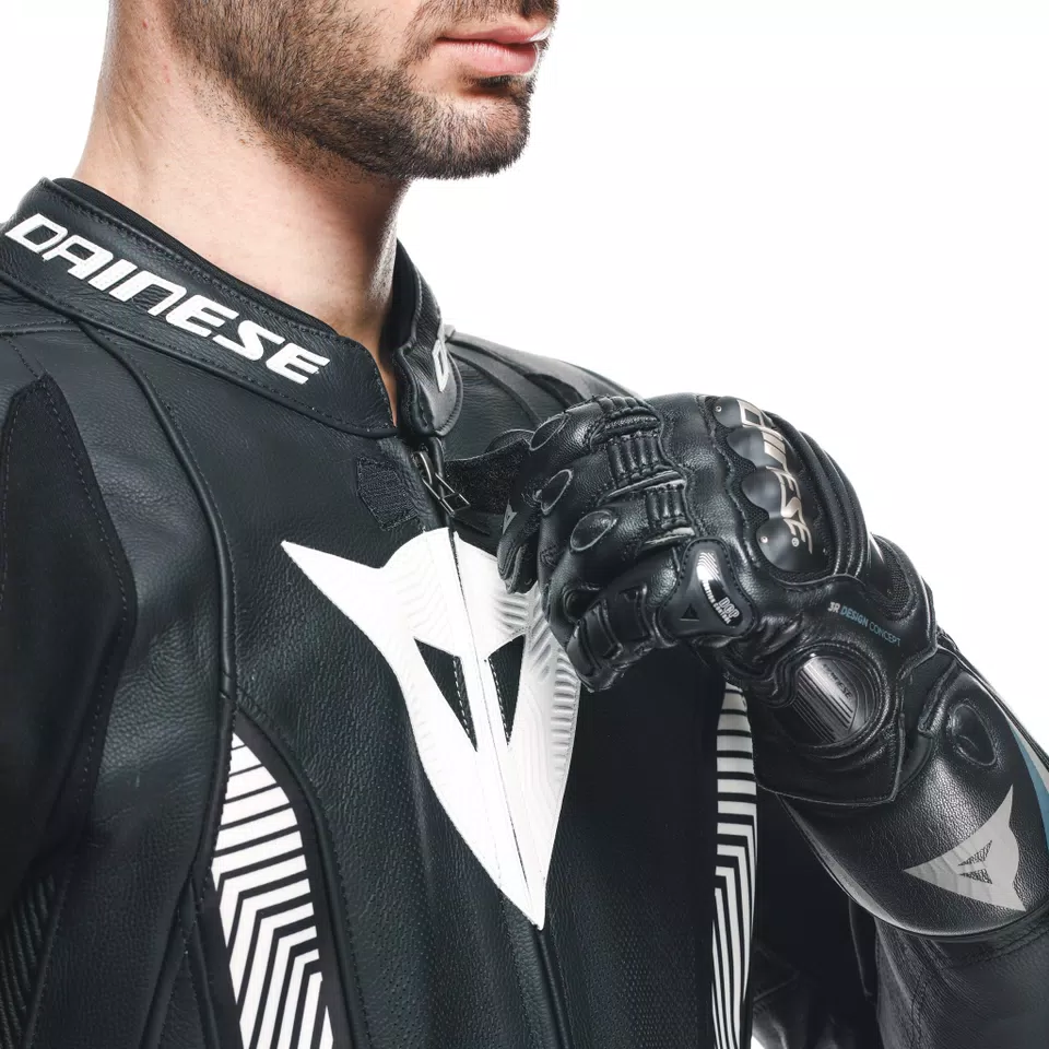 LAGUNA SECA 5 - TUTA MOTO DIVISIBILE IN PELLE PERFORATA UOMO - BLACK/BLACK/WHITE - 10
