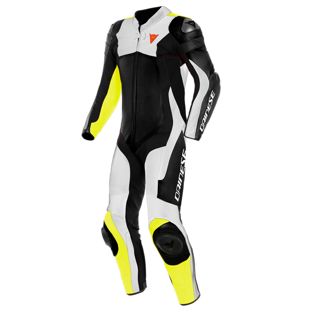 assen-2-1-pc-perf-leather-suit-black-white-fluo-yellow image number 0