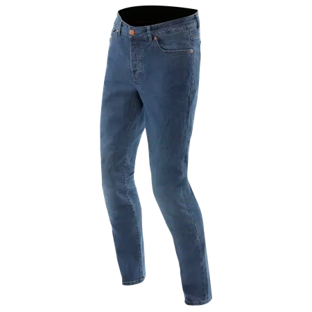 5-POCKET DENIM - HEREN REGULIERE MOTORFIETS JEANS - BLUE - 1