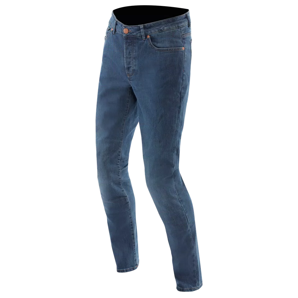 5-POCKET DENIM - MEN REGULAR MOTORCYCLE JEANS - BLUE - 1