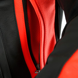 SUPER RACE LEATHER JACKET WHITE/FLUO-RED/BLACK-MATT- Jackets