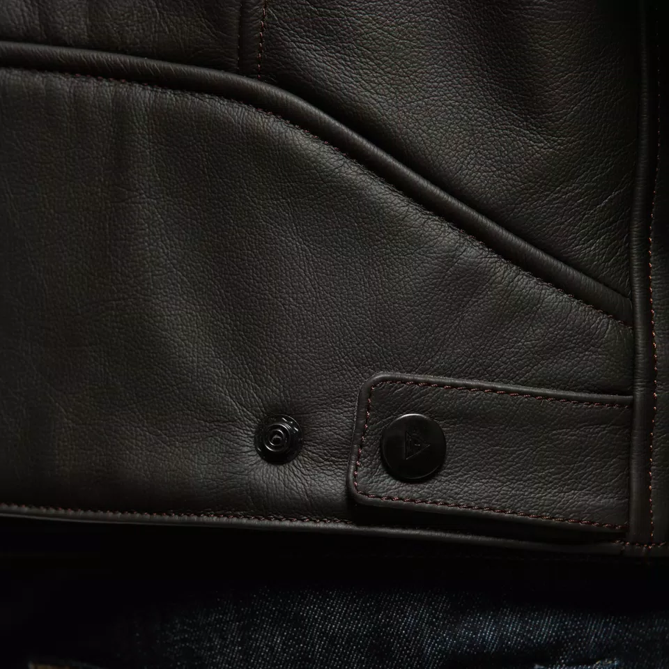 FULCRO - MEN'S MOTORCYCLE LEATHER JACKET - DARK-BROWN - 9