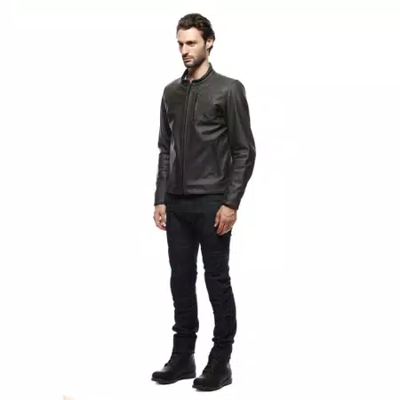 FULCRO - MEN'S MOTORCYCLE LEATHER JACKET - DARK-BROWN - 4