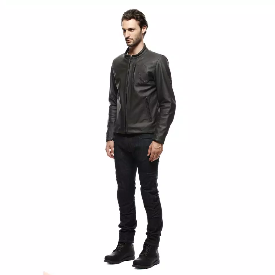 FULCRO - MEN'S MOTORCYCLE LEATHER JACKET - DARK-BROWN - 4
