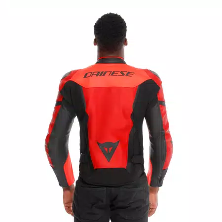 IPERATTIVA - HERREN-MOTORKRADJACKE AUS LEDER UND STOFF - RED-FLUO/BLACK - 7