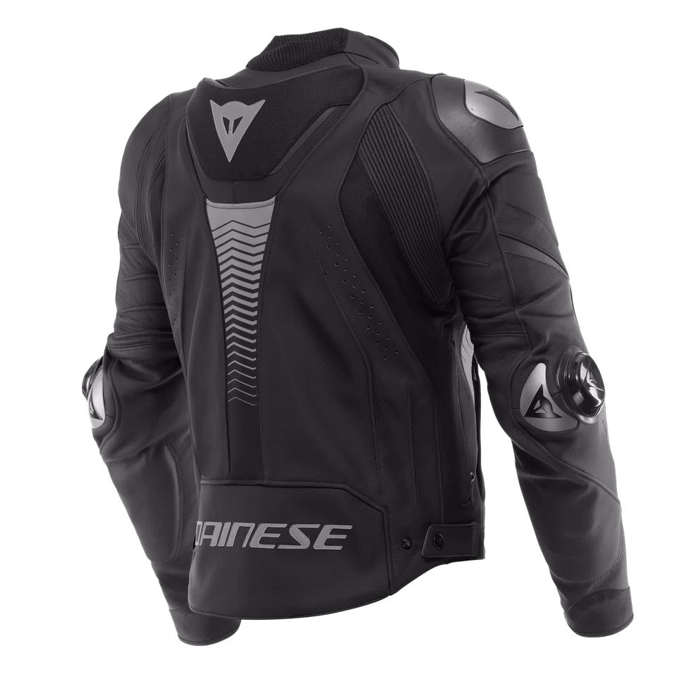 SUPER SPEED 4 LEATHER JACKET BLACK MATT CHARCOAL GRAY Dainese