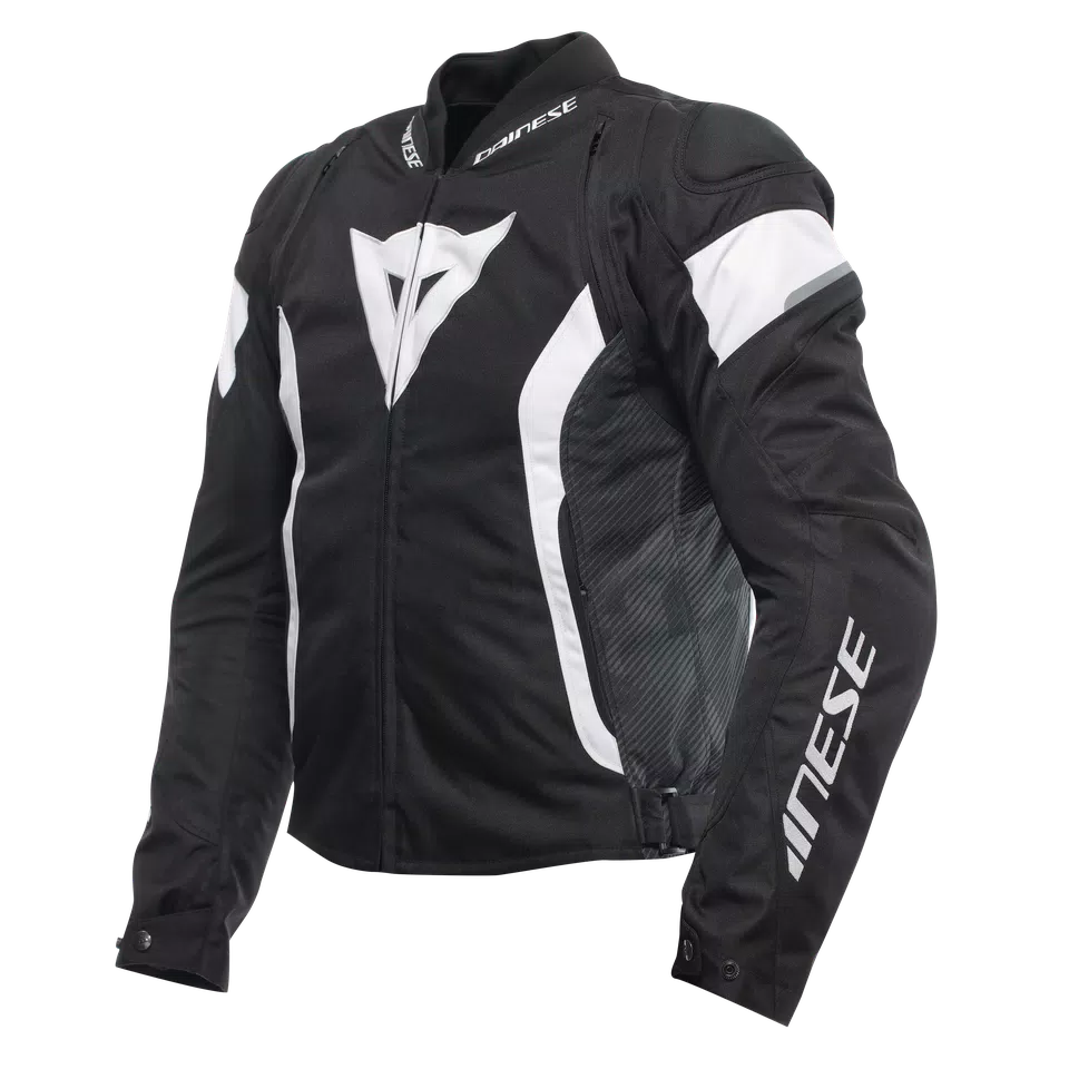 AVRO 5 - HERREN MOTORRADJACKE AUS TEXTIL - BLACK/WHITE/BLACK - 1