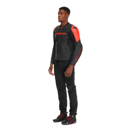 Giacca In Pelle Da Moto Uomo Ducati - Stile Corsa, Nero, Pelle Pelle
