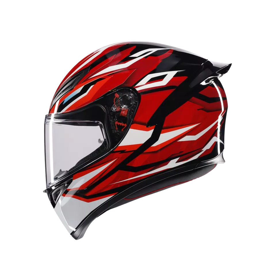 K1 S LION BLACK/RED/WHITE - MOTORBIKE FULL FACE HELMET DOT (E2206) -  - 4