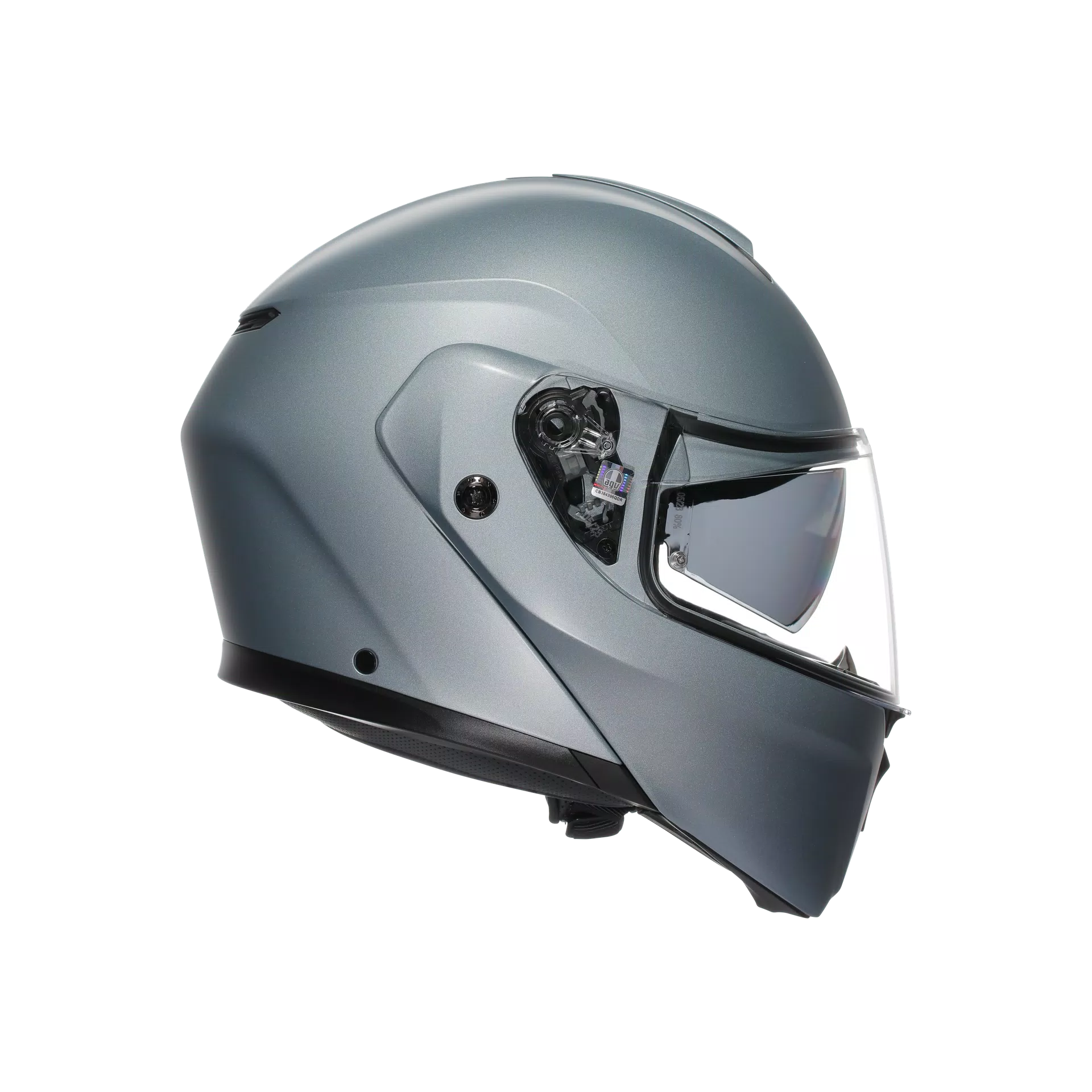 STREETMODULAR MONO MATT SILVER - MOTORBIKE FLIP UP HELMET E2206