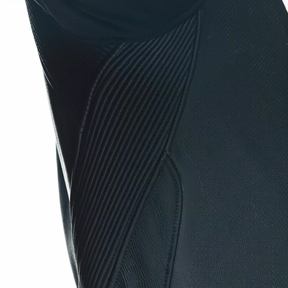 TOSA - MEN'S 1-PIECE MOTORCYCLE PERFORATED LEATHER SUIT - BLACK/BLACK/WHITE - 9