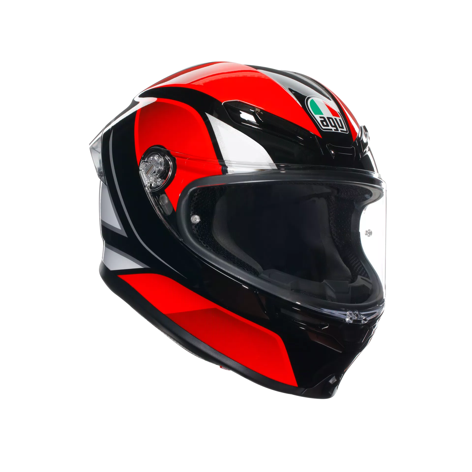 K6 S HYPHEN BLACK/RED/WHITE - CASCO MOTO INTEGRALE E2206