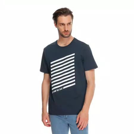 GEOMETRICA - MEN'S CREWNECK T-SHIRT - CARBON/WHITE STRIPES - 3